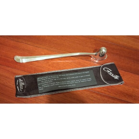 Candle Snuffer Silver Heavy Plated Gerity Cavalier Helmut with Case Vintage - Picture 2 of 5